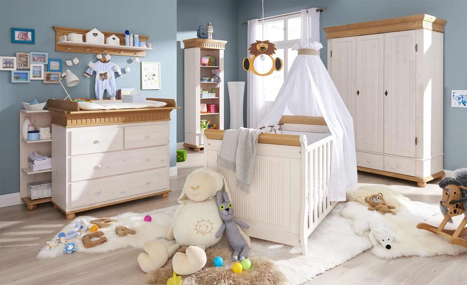 Unterstellregal Bornholm | Kiefer Weiß / Kiefer antikfarben 3 Unterstellregal Bornholm | Kiefer Weiß / Kiefer antikfarben