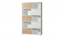 Schiebetürregal GW-Slide | Weiß / Eiche Sonoma (Nachbildung) -Deutschland Regale Verkaufs-Shop 10357102 11 201811271459