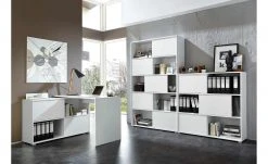 Schiebetürregal GW-Slide | Weiß / Eiche Sonoma (Nachbildung) -Deutschland Regale Verkaufs-Shop 10357102 2 201811271459