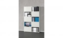 Schiebetürregal GW-Slide | Weiß / Eiche Sonoma (Nachbildung)