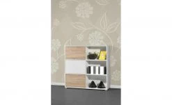 Schiebetürregal GW-Slide | Weiß / Eiche Sonoma (Nachbildung) -Deutschland Regale Verkaufs-Shop 10357103 10 201811271459