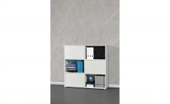 Schiebetürregal GW-Slide | Weiß / Eiche Sonoma (Nachbildung)