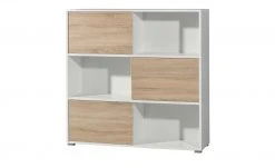 Schiebetürregal GW-Slide | Weiß / Eiche Sonoma (Nachbildung) -Deutschland Regale Verkaufs-Shop 10357103 4 201811271459