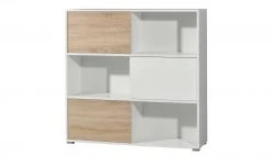 Schiebetürregal GW-Slide | Weiß / Eiche Sonoma (Nachbildung) -Deutschland Regale Verkaufs-Shop 10357103 6 201811271459