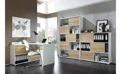 Schiebetürregal GW-Slide | Weiß / Eiche Sonoma (Nachbildung) -Deutschland Regale Verkaufs-Shop 10357103 7 201811271459