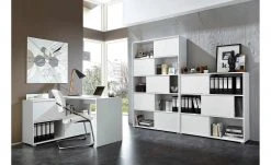 Schiebetürregal GW-Slide | Weiß / Eiche Sonoma (Nachbildung) -Deutschland Regale Verkaufs-Shop 10357103 8 201811271459