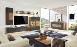 Wohnwert Hängeelement Novum | Kerneiche Umato / Anthrazit links