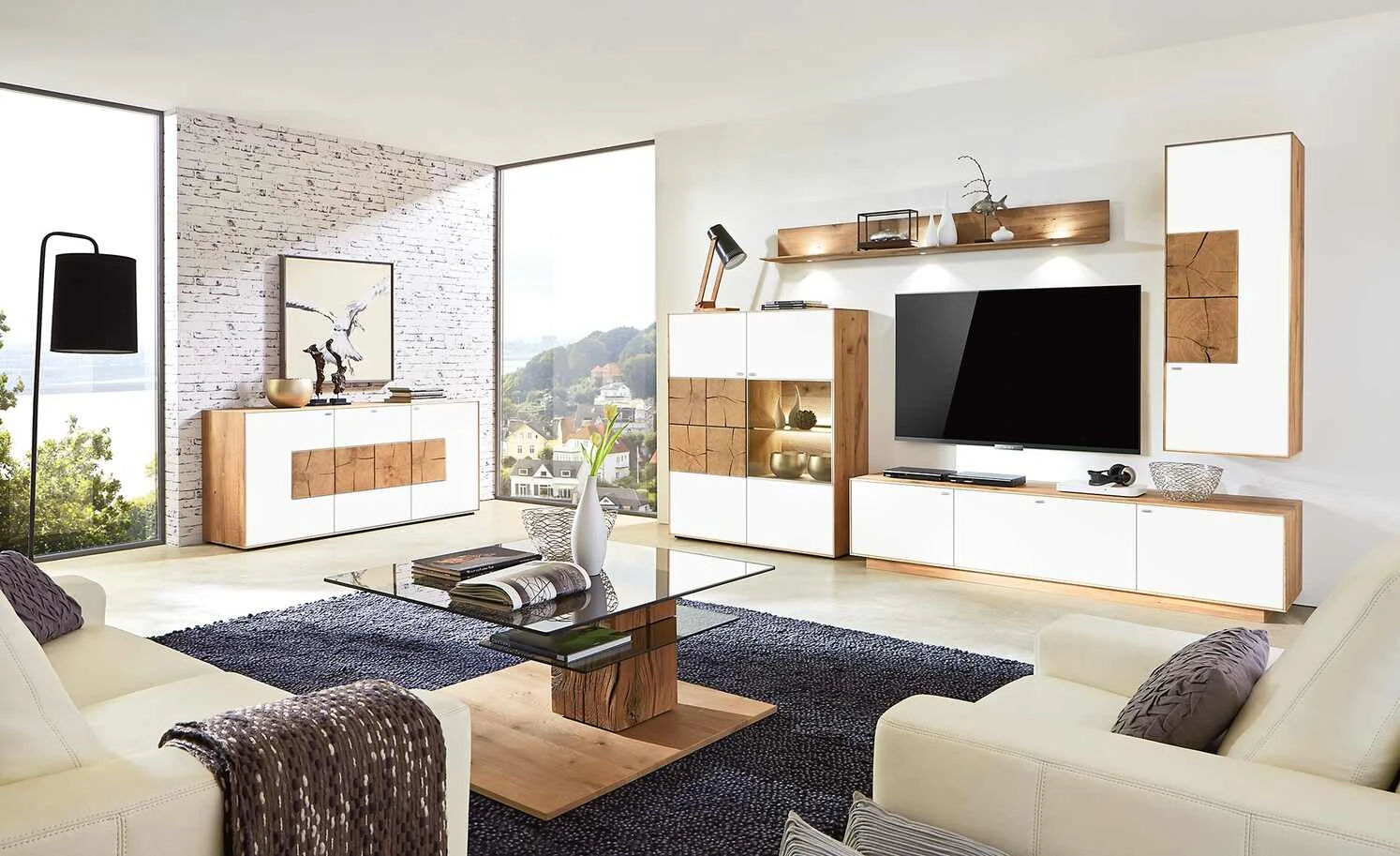 Wohnwert Hängeelement Novum | Kerneiche Umato / Weiß rechts 3 Wohnwert Hängeelement Novum | Kerneiche Umato / Weiß rechts