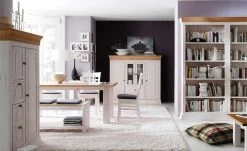 Bücherregal (Grundregal) Bornholm | Kiefer Weiß / Kiefer antikfarben 30,5|cm