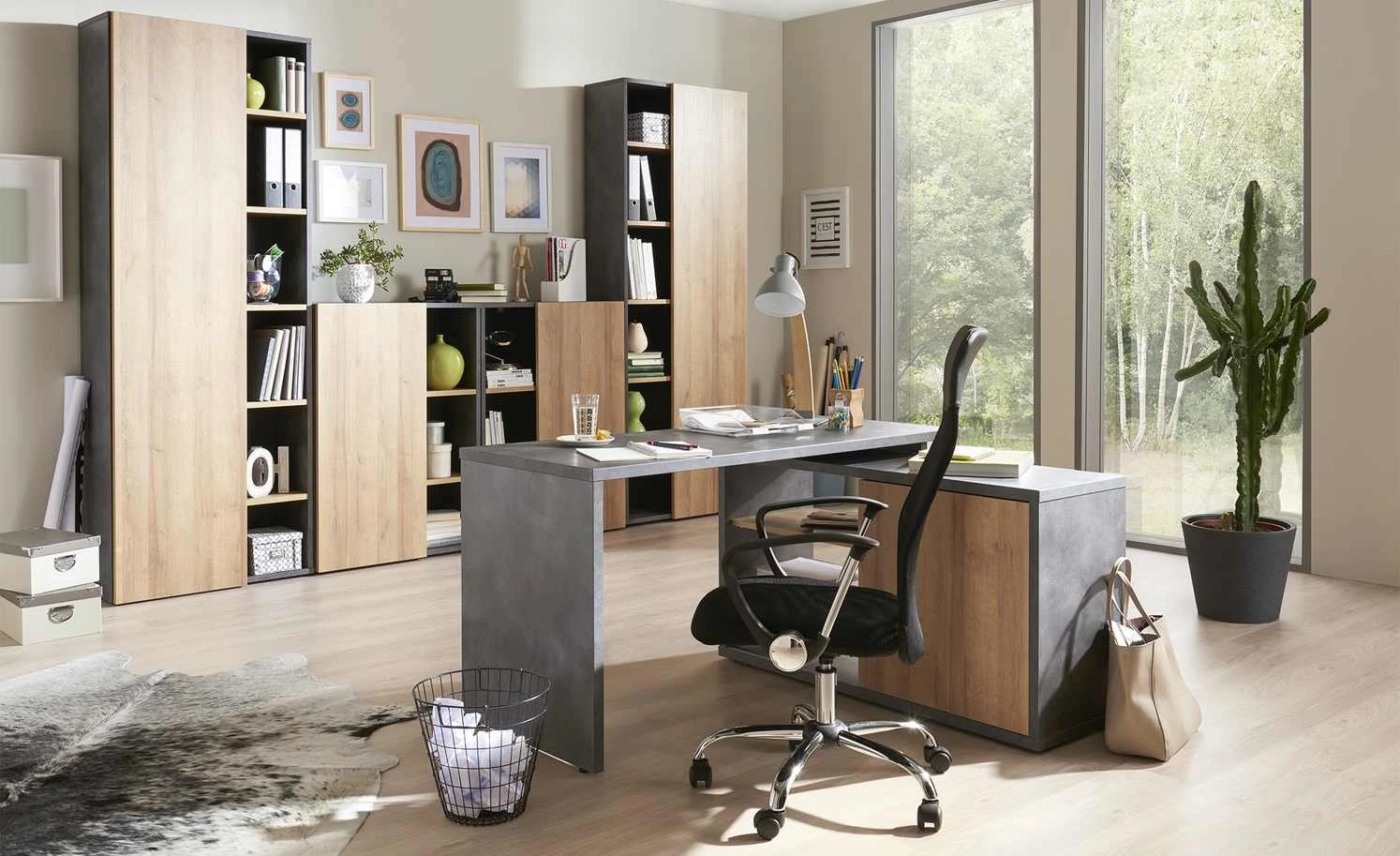 Aktenschrank Cuando | Steingrau / Riviera Eiche (Nachbildung) 110|cm 4 Aktenschrank Cuando | Steingrau / Riviera Eiche (Nachbildung) 110|cm – Bild 2