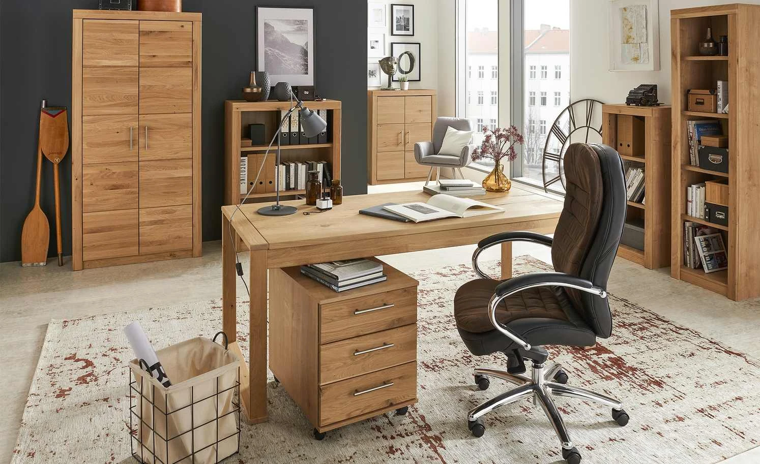 Aktenregal Oslo Classic | Wildeiche / Wildeiche (Nachbildung) 52|cm 120|cm 3 Aktenregal Oslo Classic | Wildeiche / Wildeiche (Nachbildung) 52|cm 120|cm