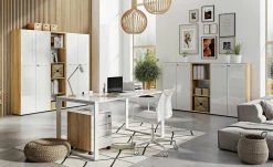 Deutschland Regale Verkaufs-Shop 29 Aktenregal GW-Monteria | Navarra Eiche (Nachbildung) / Weiß 120|cm