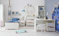 Standregal Soe | Weiß / Buche