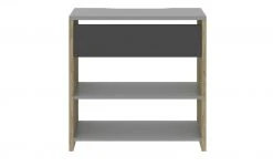 Schreibtisch-Anbauregal Holly | Mittelgrau / Hickory (Nachbildung) / Anthrazit -Deutschland Regale Verkaufs-Shop 12111968 2 202106092233