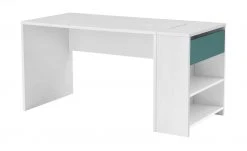 Schreibtisch-Anbauregal Holly | Weiß / Weiß / Petrol -Deutschland Regale Verkaufs-Shop 12115224 1 202106092233