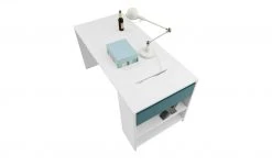 Schreibtisch-Anbauregal Holly | Weiß / Weiß / Petrol -Deutschland Regale Verkaufs-Shop 12115224 4 202106092233