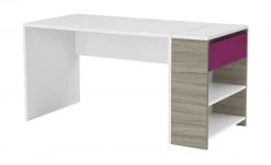 Schreibtisch-Anbauregal Holly | Weiß / Driftwood (Nachbildung) / Fuchsia -Deutschland Regale Verkaufs-Shop 12115226 2 202106092233
