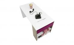 Schreibtisch-Anbauregal Holly | Weiß / Driftwood (Nachbildung) / Fuchsia -Deutschland Regale Verkaufs-Shop 12115226 5 202106092233