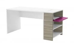 Schreibtisch-Anbauregal Holly | Weiß / Driftwood (Nachbildung) / Fuchsia -Deutschland Regale Verkaufs-Shop 12115226 7 202106092233