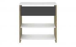 Schreibtisch-Anbauregal Holly | Weiß / Hickory (Nachbildung) / Anthrazit -Deutschland Regale Verkaufs-Shop 12115229 1 202106092233