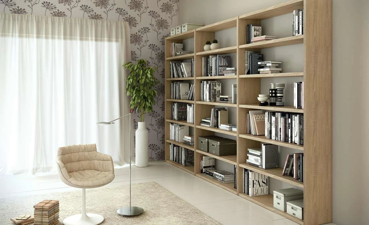 Regal Booker | Eiche sägerau (Nachbildung) 3 Regal Booker | Eiche sägerau (Nachbildung)