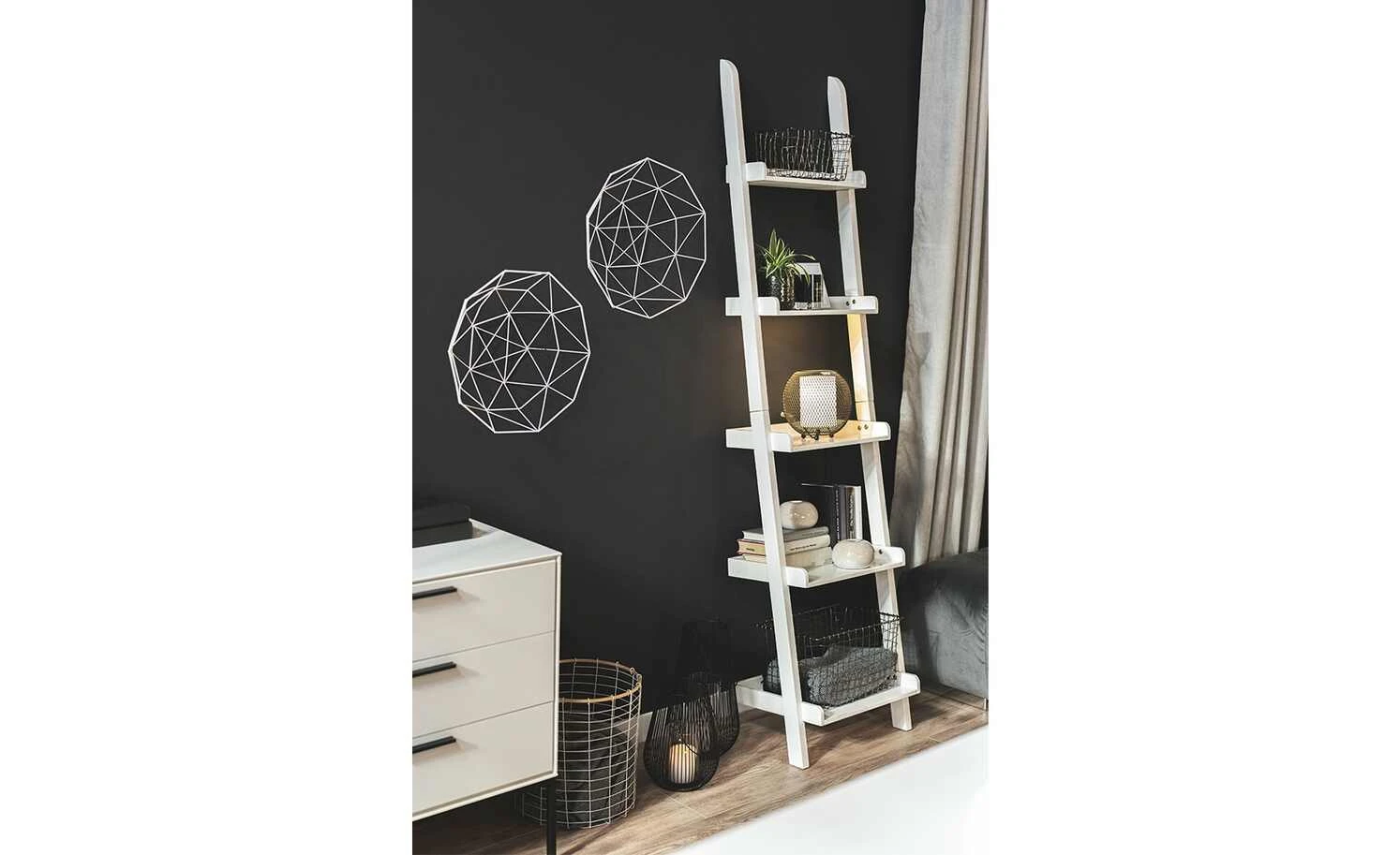 Leiterregal Kiefer massiv Tresa | Weiß 45|cm 9 Leiterregal Kiefer massiv Tresa | Weiß 45|cm – Bild 7