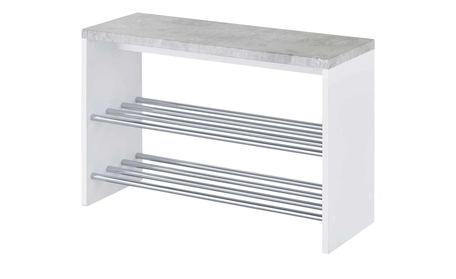 Bank mit Schuhablage Hagenow | Weiß / Beton (Nachbildung) 2|Stück 8 4 Bank mit Schuhablage Hagenow | Weiß / Beton (Nachbildung) 2|Stück 8 – Bild 2