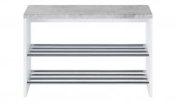 Bank mit Schuhablage Hagenow | Weiß / Beton (Nachbildung) 2|Stück 8