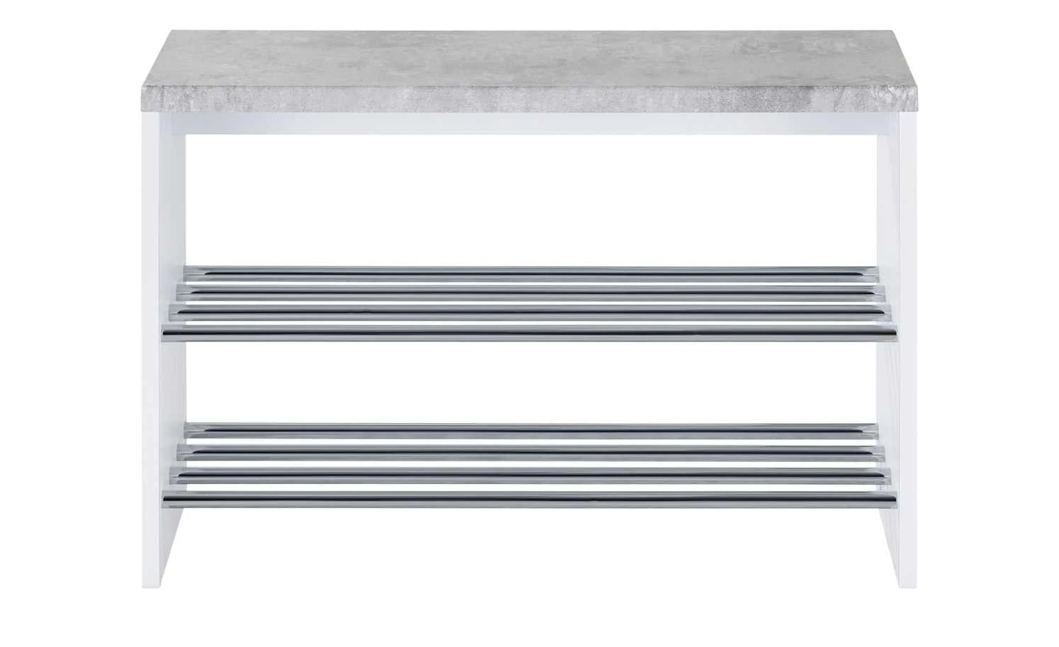 Bank mit Schuhablage Hagenow | Weiß / Beton (Nachbildung) 2|Stück 8 3 Bank mit Schuhablage Hagenow | Weiß / Beton (Nachbildung) 2|Stück 8