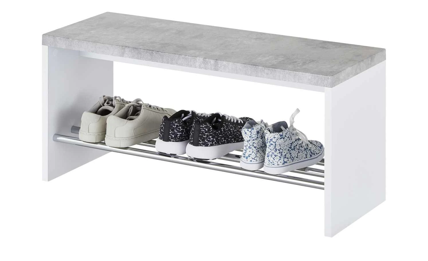 Bank mit Schuhablage Hagenow | Weiß / Beton (Nachbildung) 1|Stück 4 5 Bank mit Schuhablage Hagenow | Weiß / Beton (Nachbildung) 1|Stück 4 – Bild 3