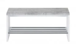 Bank mit Schuhablage Hagenow | Weiß / Beton (Nachbildung) 1|Stück 4