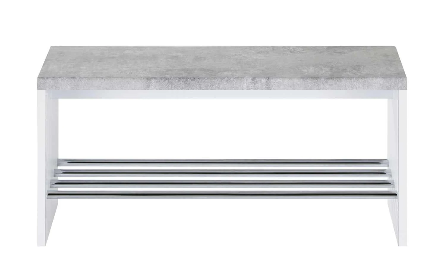 Bank mit Schuhablage Hagenow | Weiß / Beton (Nachbildung) 1|Stück 4 3 Bank mit Schuhablage Hagenow | Weiß / Beton (Nachbildung) 1|Stück 4