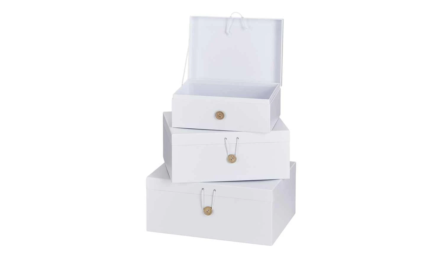 Aufbewahrungsboxen, 3er-Set | weiß 7 Aufbewahrungsboxen, 3er-Set | weiß – Bild 5