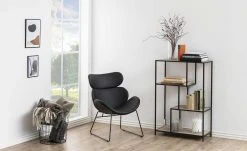 Regal Seano | Wildeiche (Nachbildung) / Schwarz