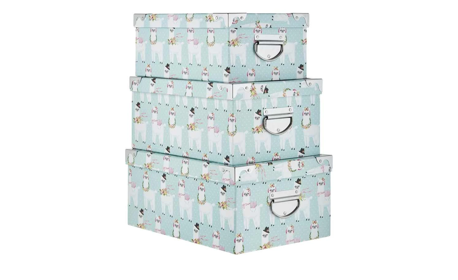 Aufbewahrungsboxen, 3er-Set Alpaka 3 Aufbewahrungsboxen, 3er-Set Alpaka